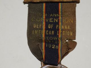 1928 American Legion 10th Annual Convention Dept.  of Penna Pin Medal Badge 3