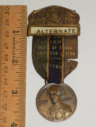 1928 American Legion 10th Annual Convention Dept.  of Penna Pin Medal Badge 7