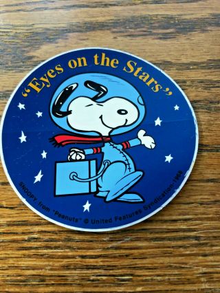 Vintage 1968 NASA APOLLO Snoopy Eyes on the Stars Sticker Decal 3 