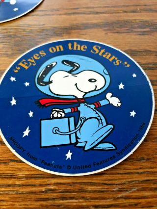 Vintage 1968 NASA APOLLO Snoopy Eyes on the Stars Sticker Decal 3 