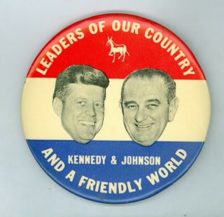 Vintage 1960 President John F.  Kennedy Johnson Campaign Pinback Button - Jfk - 8