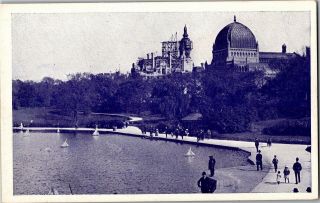Central Park Model Boat Sailing Ny Undivided Back Vintage Postcard Q31
