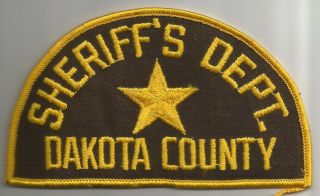 Dakota County Sheriff Dept.  Minnesota - Full Size Old Cheese Cloth Backing