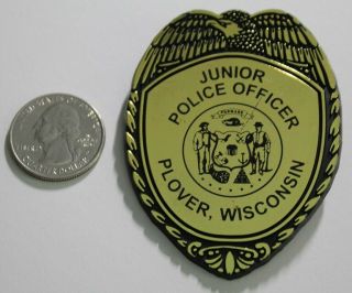 Plover Wisconsin Junior Police Officer Plastic Kids Badge Pinback 33909