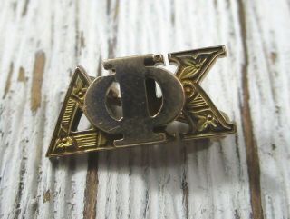 Phi Delta Kappa Fraternity Pin Brooch 10k Solid Gold Vintage 1.  68 Grams