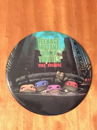 1990 Teenage Mutant Ninja Turtles The Movie Giant Button Pin Large Pinback Tmnt