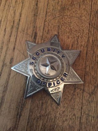 Vintage Obsolete Security Officer 7 Star Badge.