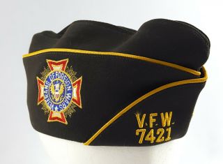 Vintage Vfw Veterans Of Foreign Wars Caver Massachusetts Garrison Hat Cap 7 - 1/8