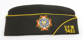 Vintage VFW Veterans of Foreign Wars Caver Massachusetts Garrison Hat Cap 7 - 1/8 2