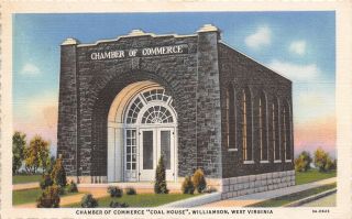 Williamson West Virginia Chamber Of Commerce House Made Of Coal 1933 Linen Pc