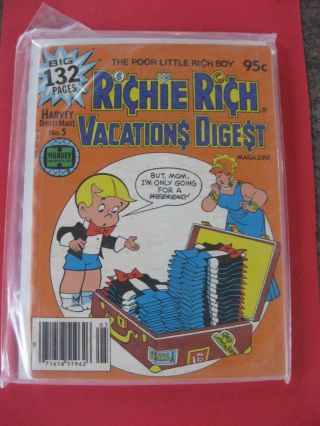 Rare Vintage Richie Rich Vacation Digest No 5 Oct 1980 Nm