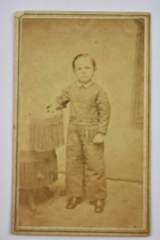 Vintage Cdv Photo Little Boy,  J.  W.  Watson Photographer Raleigh N.  C