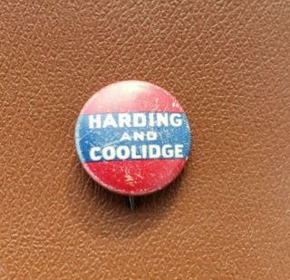 1920 Warren Harding Calvin Coolidge President Political Campaign Pinback Button