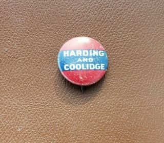 1920 Warren Harding Calvin Coolidge President Political Campaign Pinback Button 2