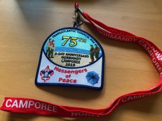 2019 Bsa Normandy Camporee Patch And Lanyard,  75th Anniversary Of D - Day