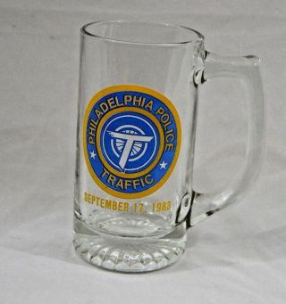 Vintage 1983 Philadelphia Police Traffic Glass Mug Police Collectible (13)