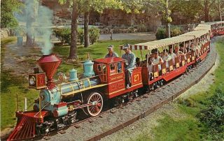 St Louis Missouri Zoological Garden Zoo Line Miniature Train 1960s Postcard