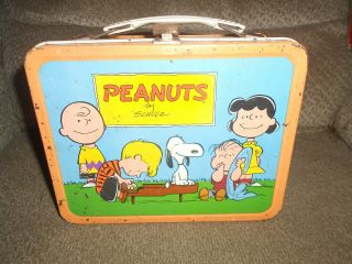 Vintage Peanuts Metal Lunch Box Only - 1959 United Feature Syndicate Inc.