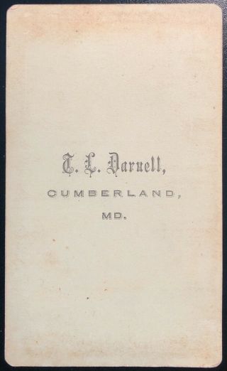 CUMBERLAND MARYLAND CDV OF NICELY DRESSED MAN BY T L DARNELL 2