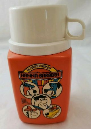 Vintage 1977 The Funtastic World Of Hanna - Barbera Plastic Lunch Box Thermos