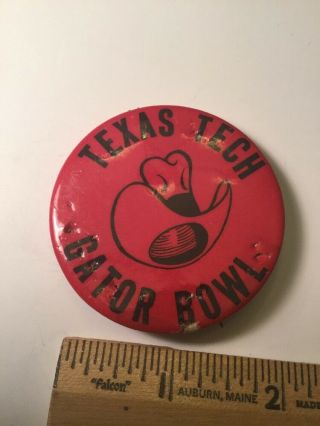 Vintage University College Football Pin Button Texas Tech Gator Bowl Football