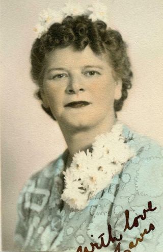 Cc512 Vintage Photo Hand Tinted Daisy Mom C 1930 