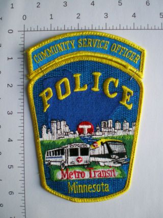 Mn Minnesota Metro Transit Police Minneapolis St Paul Cso Officer Patch