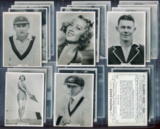 Tobacco Card Set,  Ardath,  Photocards,  Photographs,  Group F,  Film,  Sport Etc,  1938