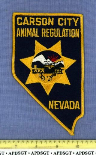 Carson City Animal Regulation K - 9 Nevada Police Patch State Shape Canine
