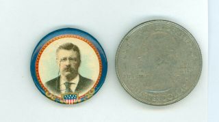 Vintage 1904 President Theodore Roosevelt Political Campaign Pinback Button 7/8 "