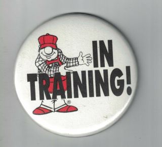 Vintage 3 " Hardware Hank Pinback Button Nos In Training
