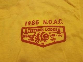 Vintage Boy Scout Order Of The Arrow T - Shirt 1986 Noac Tseyedin Lodge 65 Sz Yxl