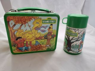 Vintage Sesame Street Lunch Box With Thermos