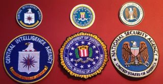 Fbi,  Cia & Nsa Patch Set With Cell Stickers