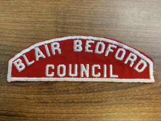 Bsa,  1960’s Blair Bedford Area Council Red And White Shoulder Strip (rws)