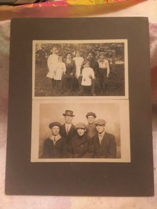 Antique Circa 1910 Family And Father And Sons Double Mounted Photograph