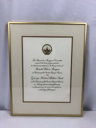 Ronald Reagan George Bush Election 1980 Presidential Inauguration Invite 1981