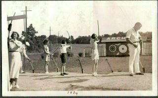 Vintage Photograph Girls Archery Coffin Golf Course Indianapolis Indiana Photo