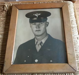 Vintage Framed 8 " X 10 " Photograph Of Wwii U.  S.  Army Air Force Aviation Cadet