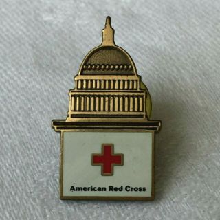 American Red Cross Pin Washington Dc State Capitol Building Vest Lapel Pin