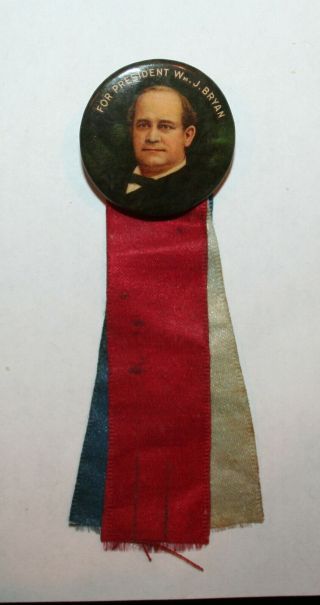 1908 Bryan Vs.  Mckinley President Campaign Button Political Pinback Pin Election