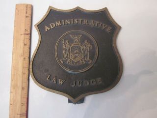 Bronze Police Badge Plaque York Judge Law Sign Parking Vintage Antique