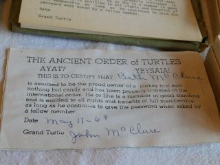 Ancient Order of Turtles - Mason/Shriner - AYAT YBYSAIA - Initiation Cards - Turtle Pins 3