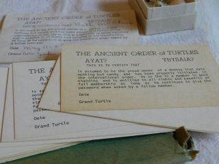 Ancient Order of Turtles - Mason/Shriner - AYAT YBYSAIA - Initiation Cards - Turtle Pins 5