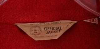 Vintage Boy Scouts of America Official Red Wool Coat Jacket Mens Sz 48 3