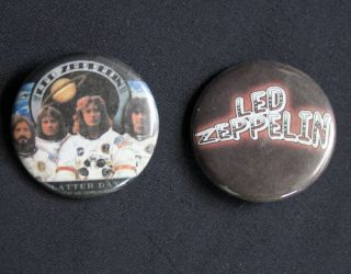 2 Vintage Led Zeppelin Pins Pinback Button Badge Latter Days Rock Music Retro