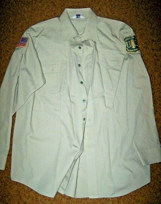 Usfs L/s Khaki Shirt,  U.  S.  Forest Service,  Size X - Large