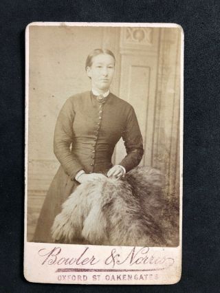 Victorian Carte De Visite Cdv: Lady: Bowler & Norris: Oakengates