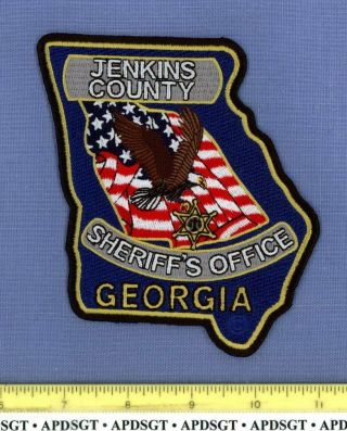 Jenkins County Sheriff’s Office Georgia Sheriff Police Patch State Shape Us Flag