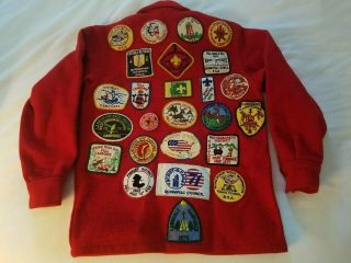 Vintage Official Boy Scouts Of America Wool Jacket Size 12 1960 - 70 26 Patches